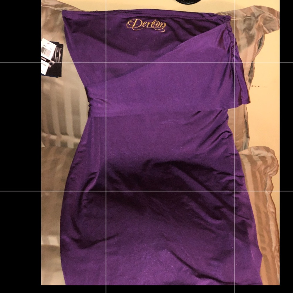 Dereon Beyoncé Purple Satin Bodycon Minidress